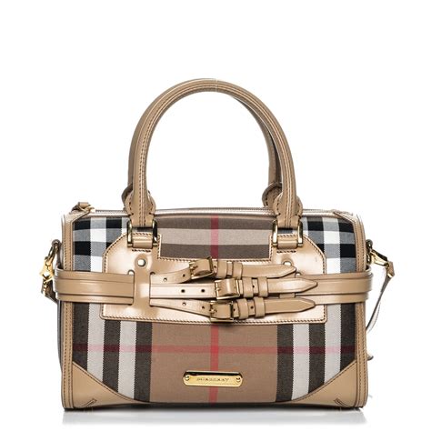 Burberry Medium House Check Alchester Bowling Satchel 